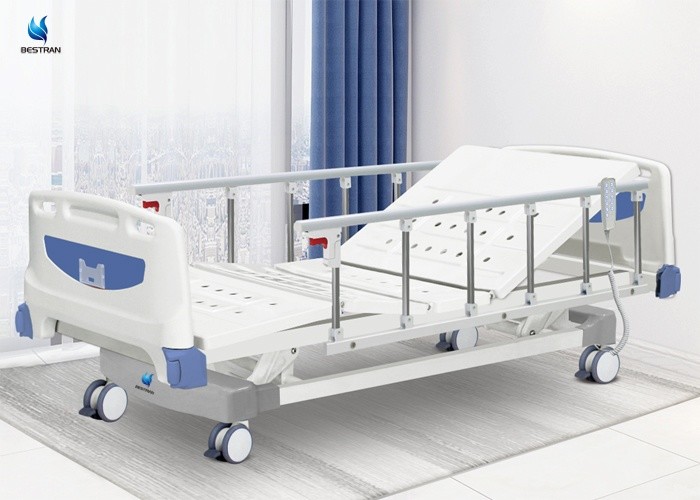 Patient Rooms Electric Hospital Cot Beds Adjustable Remote Control Five Function