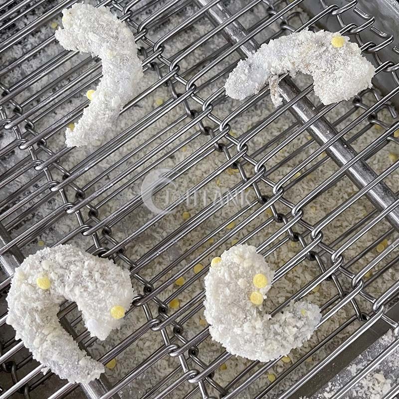 Meatballs Chicken Double Belt Continuous Frying Machine Sus304 1000kg/H