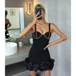 Sexy Ruffle Hem Square Neck Sleeveless Party Mini Dress Bodycon RuffleHem Love