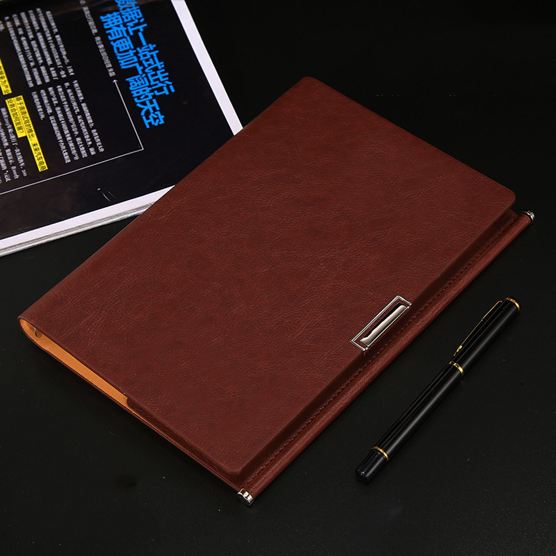 A5 Customized Logo PU Leather Notepad with 100 Sheets Inner Pages and Daily Weekly Monthly Planner