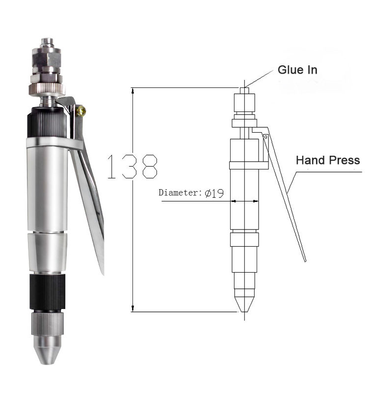 Light Duty Manual Rubber Glue Valve 138mm Length Stable Performance