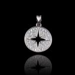 CZ Sterling Silver Round Pendant , Pendant 925 Collections Jewelry