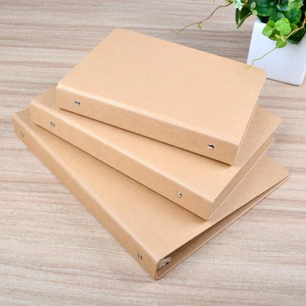 UV Coating A6 A5 Kraft Paper File Folder With Ring Binded