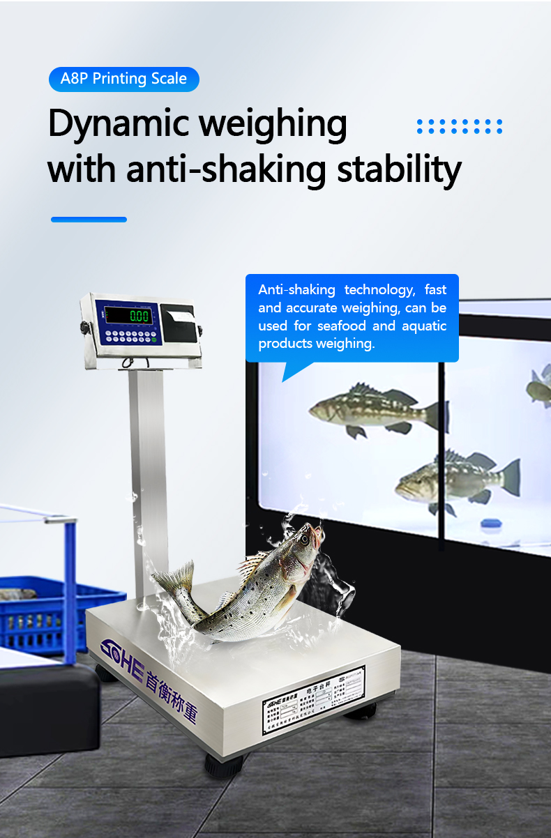 Stainless Steel LED Display Advanced A8SP Printing Industrial Platform Scale 60cm*80cm