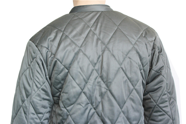 Winter Men Quilted Military Jacket Liner with Cotton Filling Front Button Closure