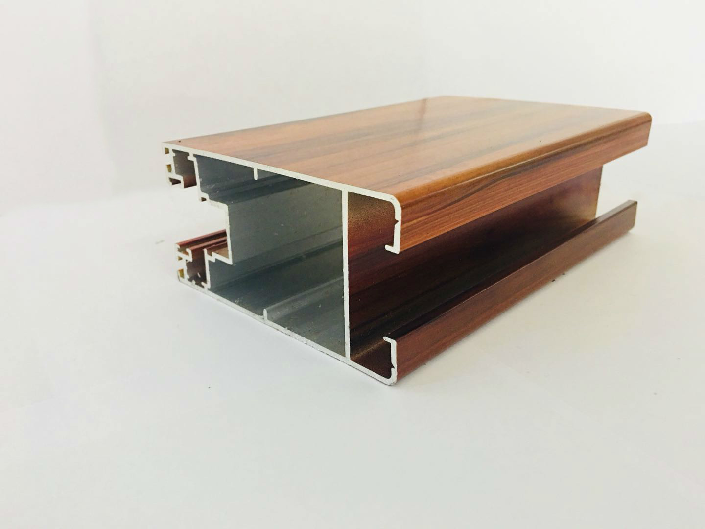 Wood - Grain Aluminium Door Profiles Imitating Finish Aced Resistant