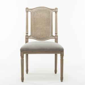 Wholesale Cane back wooden craved oak linen fabric wedding chair popular for party hire and rental from china suppliers