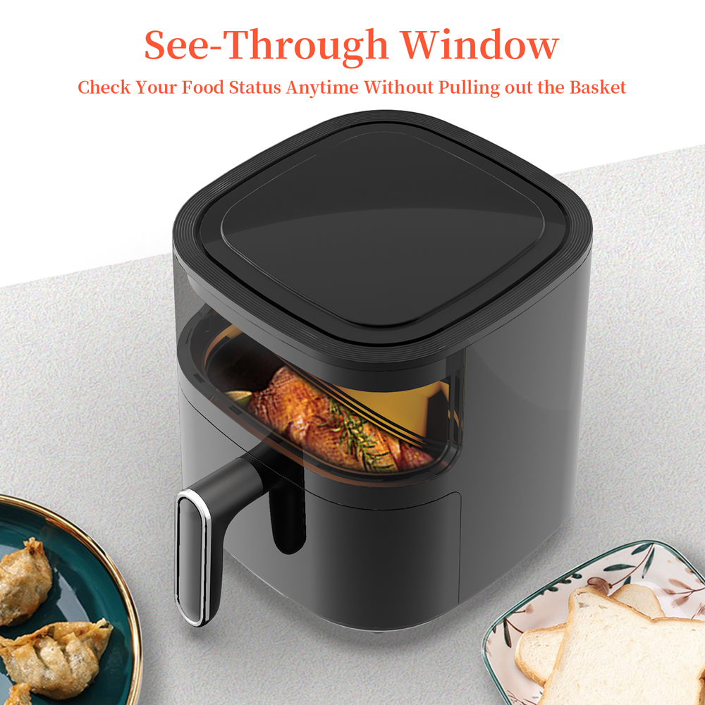 5L Stainless Steel Multifunctional Air Fryer Oven Small Smart Square Healthy Electric Household Use