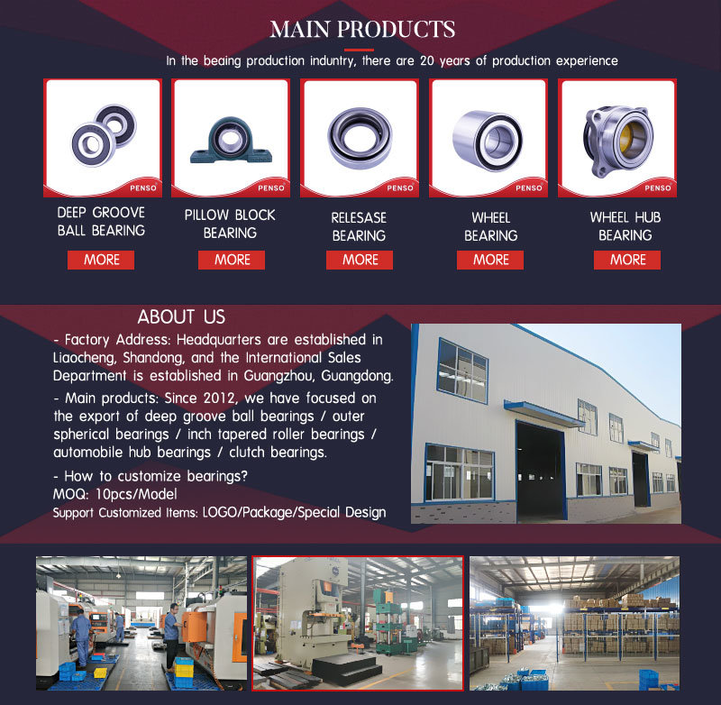Penso Deep Groove Ball Bearings 6016 Deep Groove Ball Bearing High Quality Inch Size Deep Groove Ball Bearing