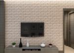 Khaki Color 3D Brick Effect Wallpaper Removable for Sitting Room , Vinyl