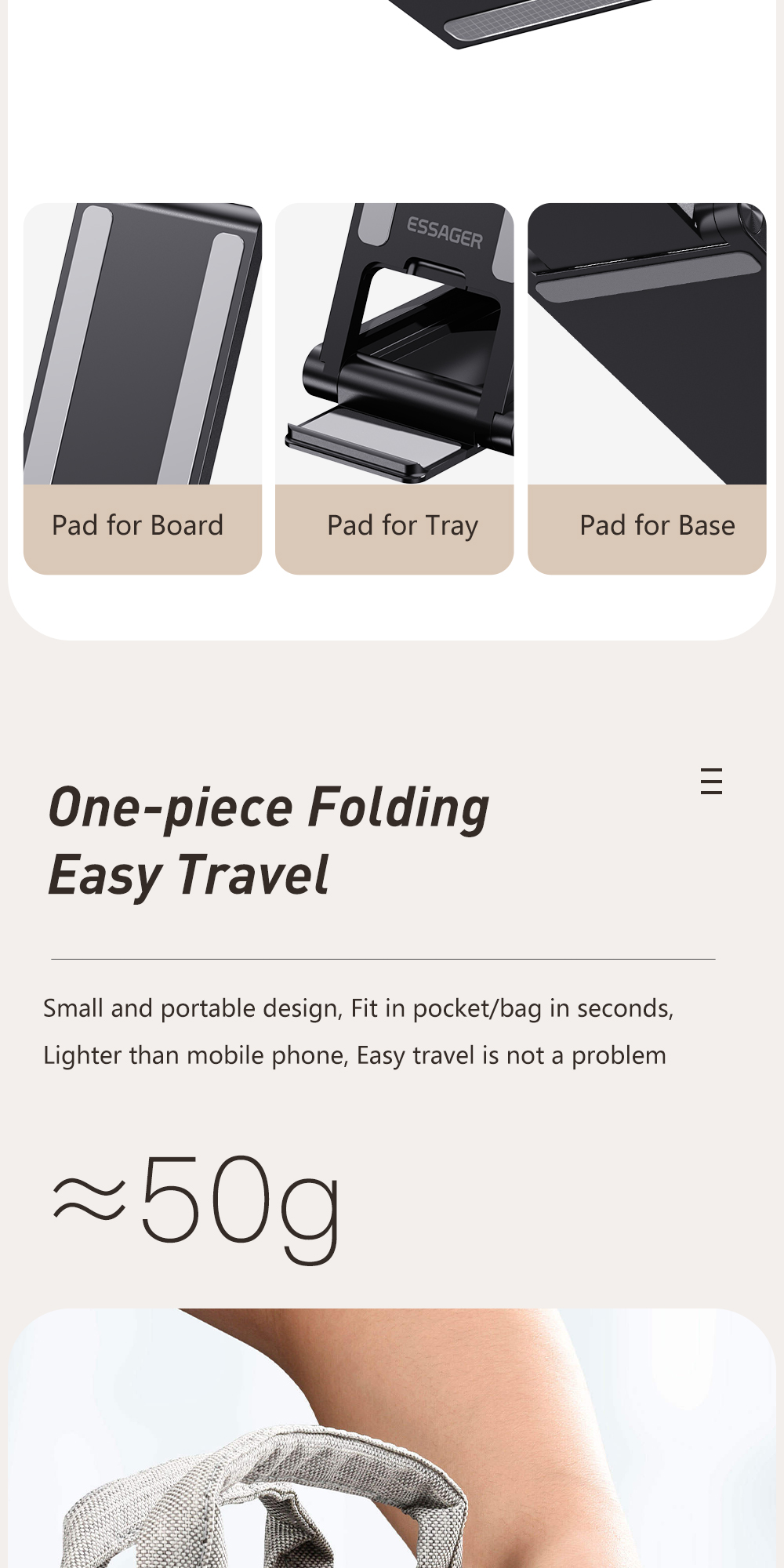 OEM Desktop Phone Holder Foldable Multi Angle Adjustable Non Slip For Cell Phone