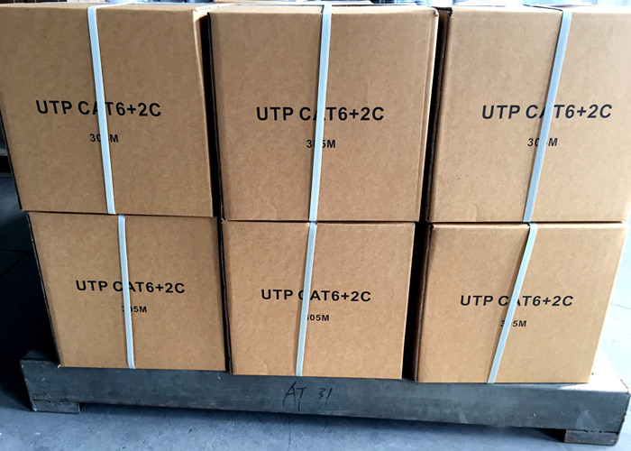 FTP 4P CAT5E with Power Siamese Camera Cable For CCTV Monitoring PVC+UV PE Double Sheath