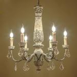 Wood Bead chandelier lighting lustre bois for country farmhouse rustic