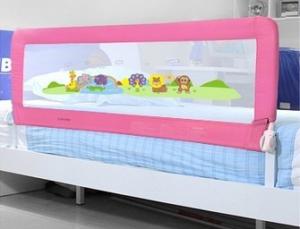 China Pink Full Size Baby Bed Rails 100cm , Folding Infant Bed Rails on sale