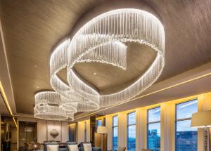 Wholesale Custom Big Luxury Hotel Project Banquet Hall Restaurant Lobby Crystal Rod Led Ceiling Chandelier from china suppliers