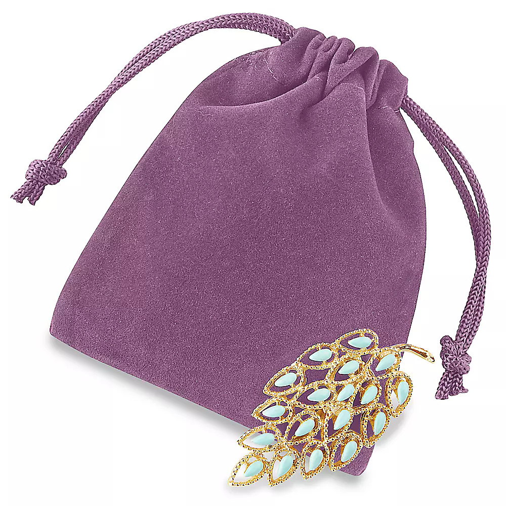 Soft Printed Velvet Flannel Mint Travel Jewelry Drawstring Bag Pouch Necklace Watch Rings
