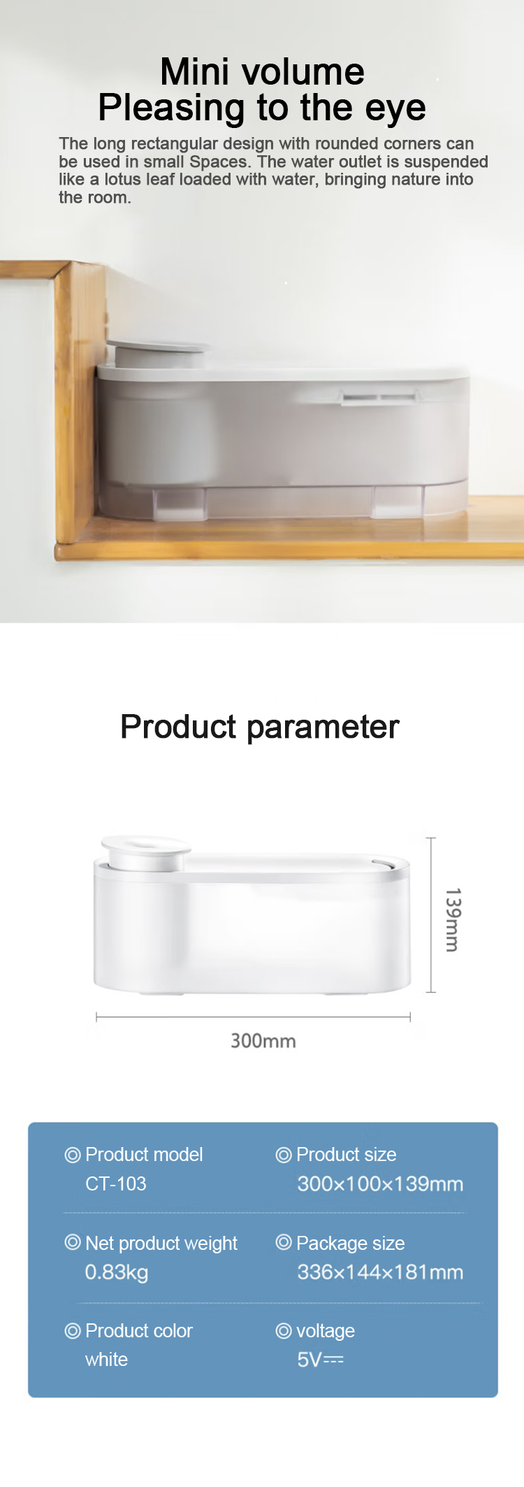 Customized Pet Supplies Quadrate Drinking Fountain Water Dispenser for Cats and Dogs