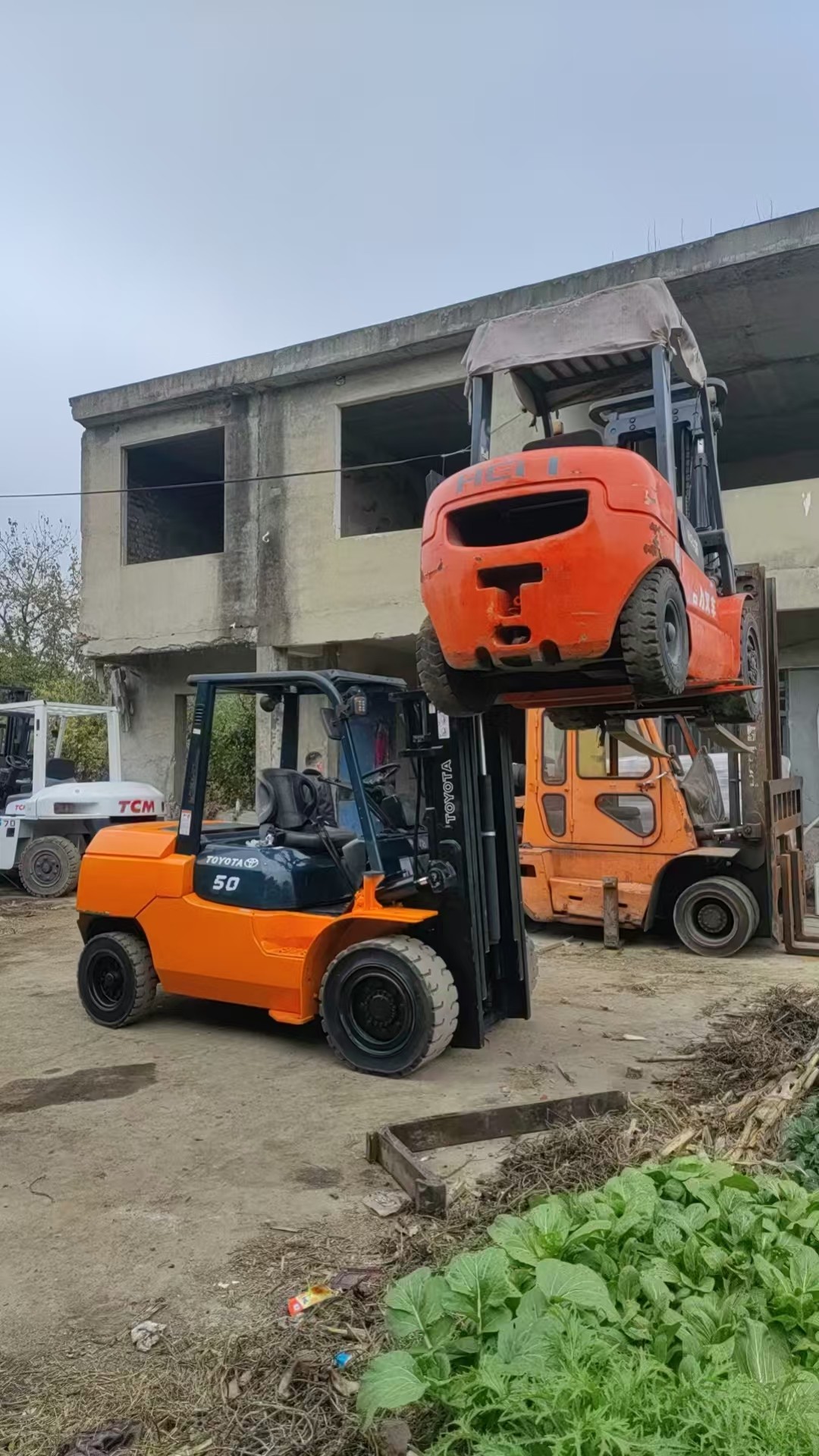 Toyota 50 Used Diesel Forklift 5 Ton Loading Capacity 1800mm Fork Length