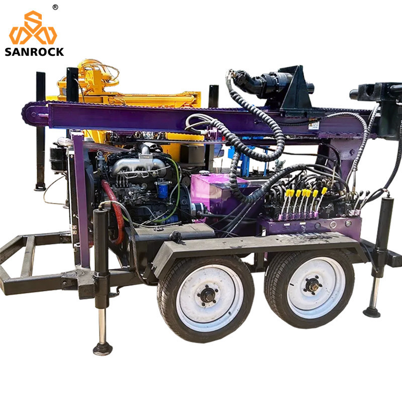 Water Well Drill Rig Depth 300m Water Drilling Equipment Trailer Mounted Water Well Drilling Rigs for sale