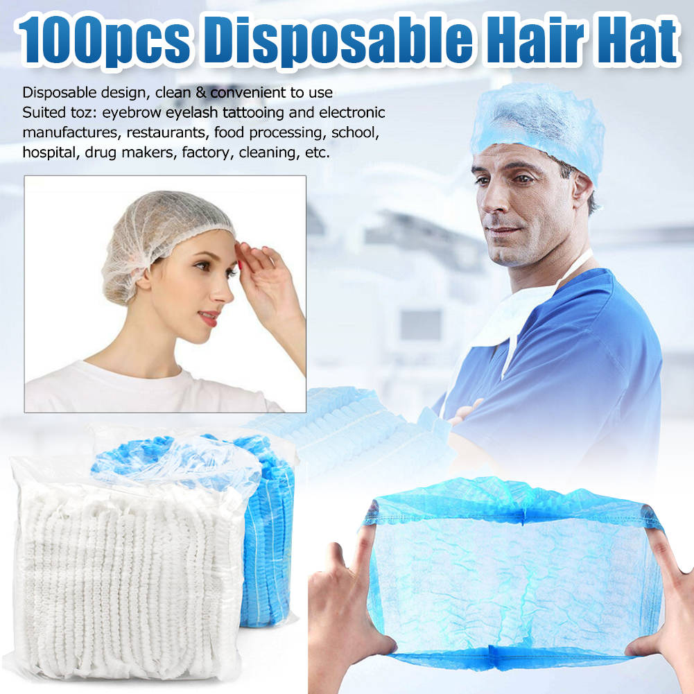 S&J Medical Elastic Disposable Non Woven Cap Doctor Nurse Bouffant Cap