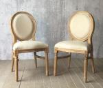 solid oak french style dining chairs,stack dining chair, fabricWooden frame