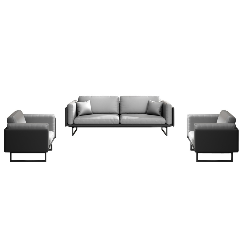 OEM Light Luxury Italian Modern Leather Sofa Coffee Table Set for Office Furniture