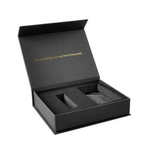 Wholesale Magnet Paper Rigid Packaging Box Black Collapsible With Foam from china suppliers