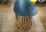 Elegant 130*70*75cm Stainless Steel Marble Dining Table