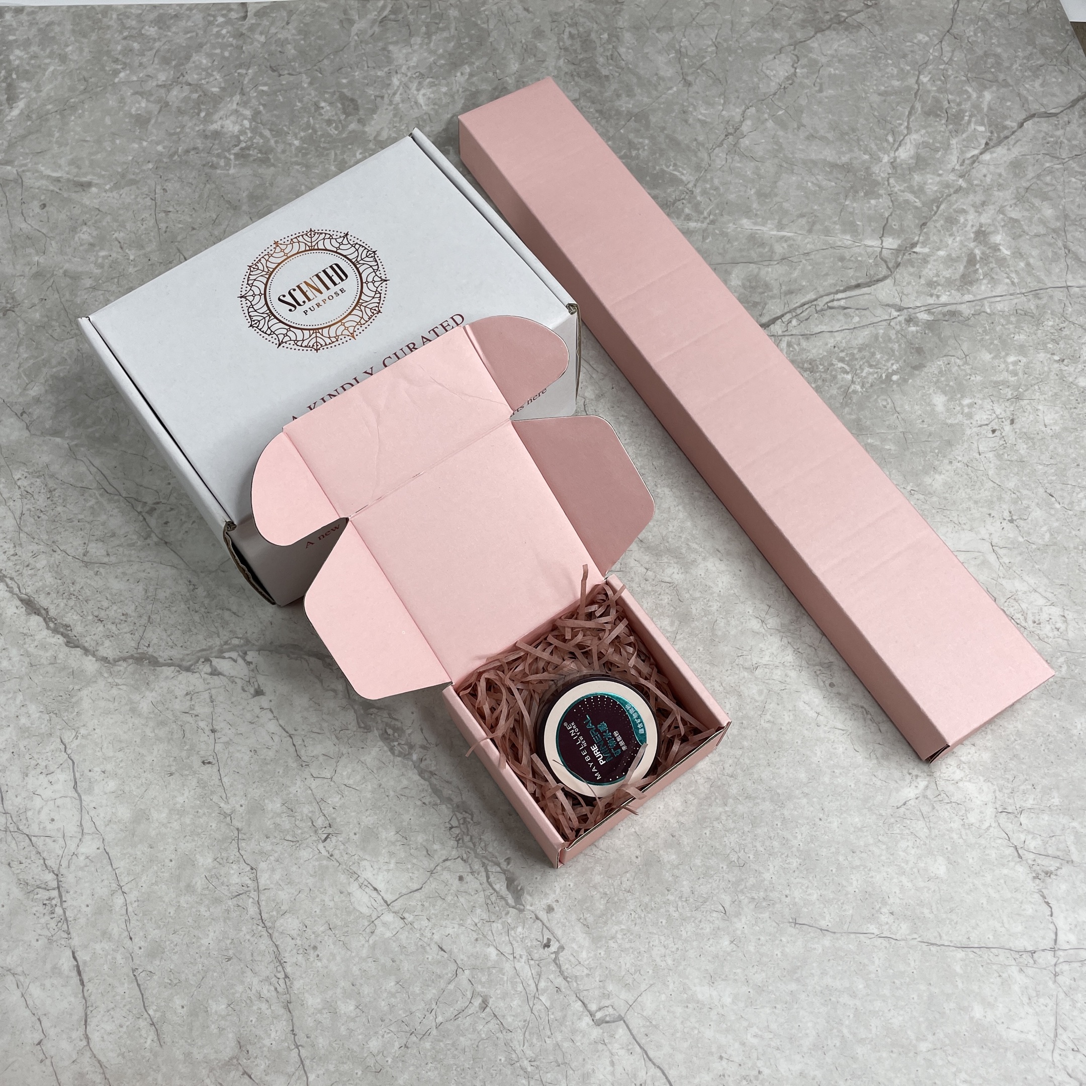 Corrugated Lipstick Mailer Box With Logo, Pink Mailing Paper Box For Packaging, Custom Logo Cosmetic Packaging Ship