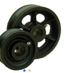 Black Steel V Groove Casters Heavy Duty Caster Parts