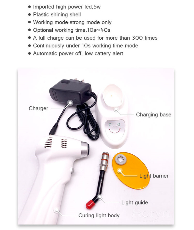 5 Seconds Wireless Large Battery LED Dental Curing Light