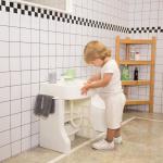 Safe Plastic White Children'S Bathroom Sink Baby Washstand Easy Installation