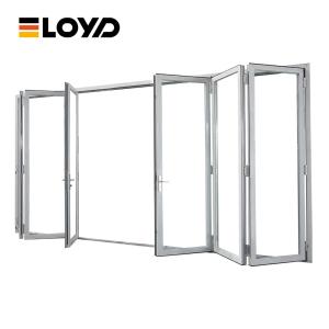 Wholesale Modern Black Bifold Patio Door Frame Hurricane-Proof Exterior Fold Glass Door For Villa Rooms from china suppliers