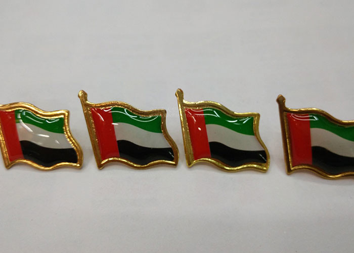 Modern Brief Style Brass Arab States Flag Breastpin / Enamel Lapel Pins