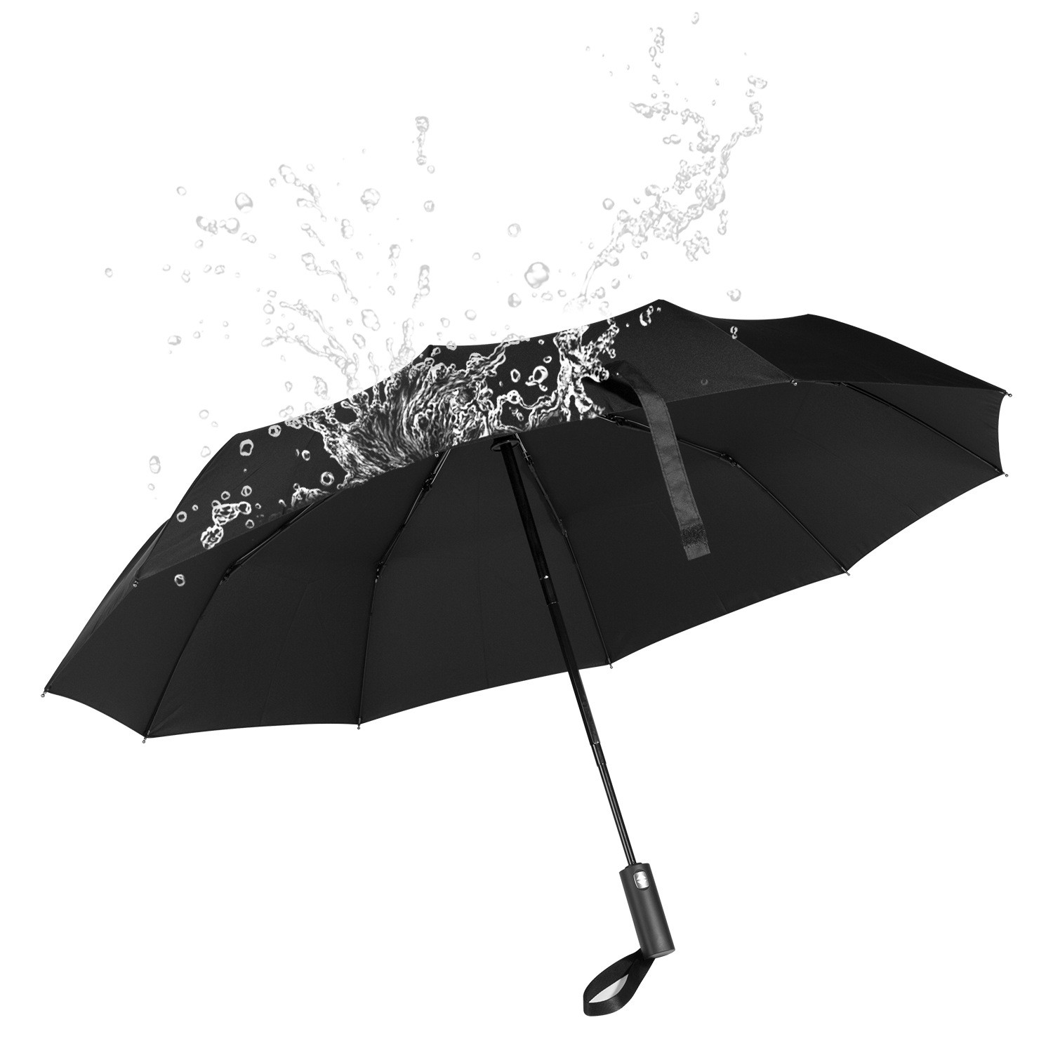 12 Panels Business Pongee Cover Three Fold Umbrella Automatic