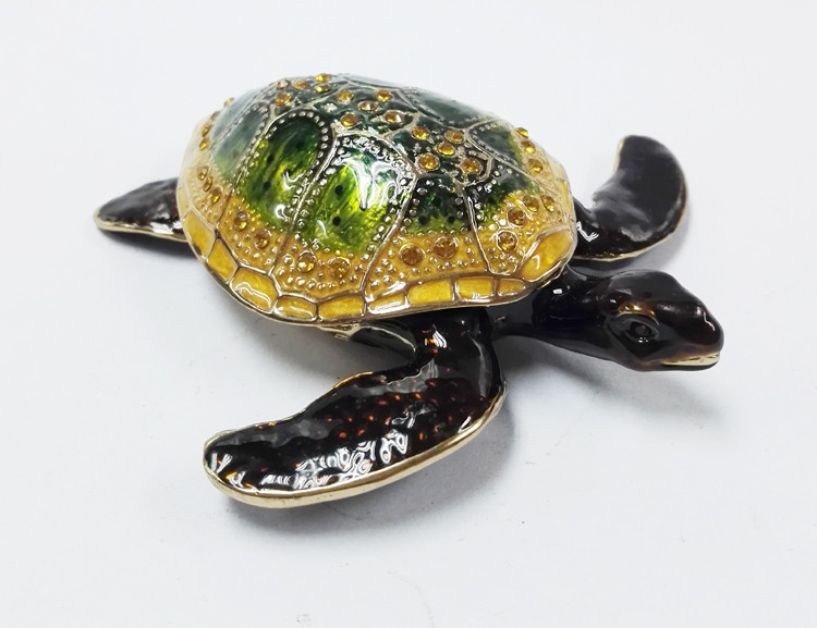 metal alloy turtle trinket jewelry box with magnet closure good quality and various designs