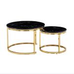 Round Slate Top Custom Coffee Tables Stainless Steel Easy Clean