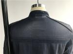 Navy Upstyled Mens PU Jacket , Faux Leather Biker Jacket With Suede Detail