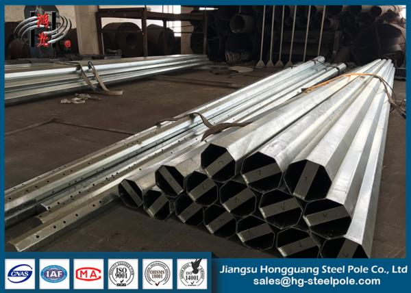 Octagonal Steel Street Lighting Pole , Tubular Electrical Utility Poles Anti