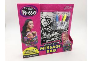 Wholesale Pink Color 11 Inch DIY Drawing Message Bag With 4Pcs Bright Color Markers from china suppliers