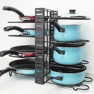 Wholesale Five Storey Iron 380mm Height Steel Kitchen Basket Rack For Pan Organizing from china suppliers