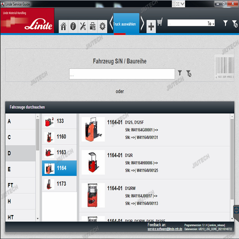 V2024 For Linde BT Diagnostic Kit Linde Forklift Scanner Tool Canbox Forklift Pathfinder LSG Service Tool