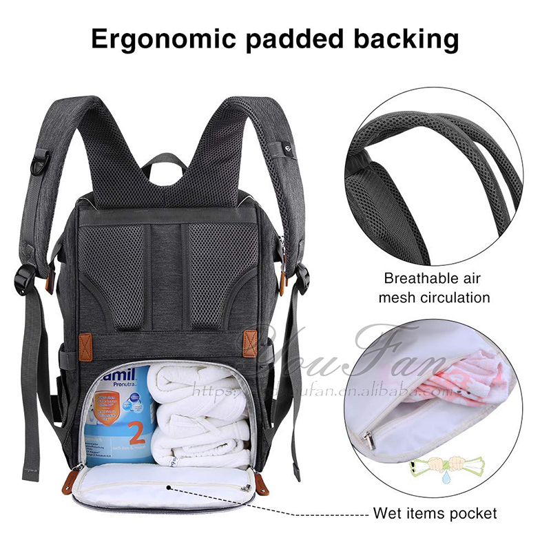 Waterproof Diaper Bag Backpack Nappy Bag with Changing Pad