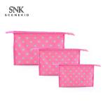 Polyester Portable Dot Printed Cosmetic Travel Bag