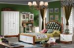 luxury teenagers 1.5m solid wood bed room set furniture