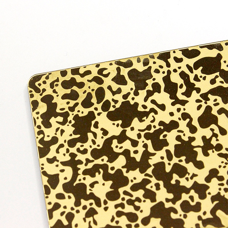 8K Mirror Etched Gold Color Art Stainless Steel Decorative Sheet 4FT X 8FT For Interior Wall