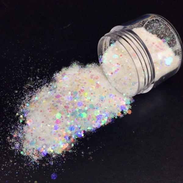 Shiny Metallic Glitter Powder Excellent Nail Art Effect with Rainbow Glitter