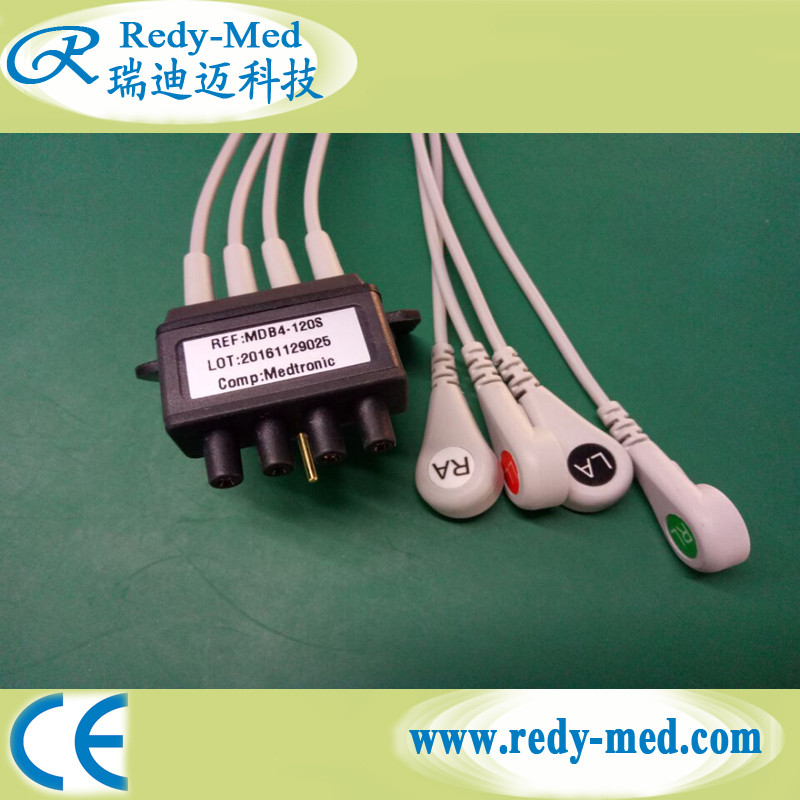 4 Leads 6 Leads Wires Snap ECG Lead Cable Compatible For
