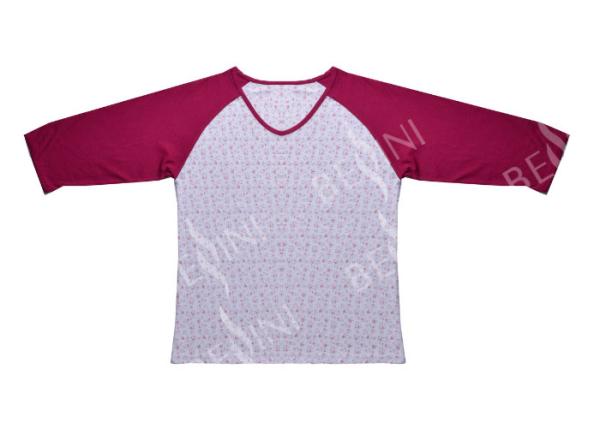 Embroidered Womens Cotton Knit Pajamas / Ladies Loungewear Sets Any Color