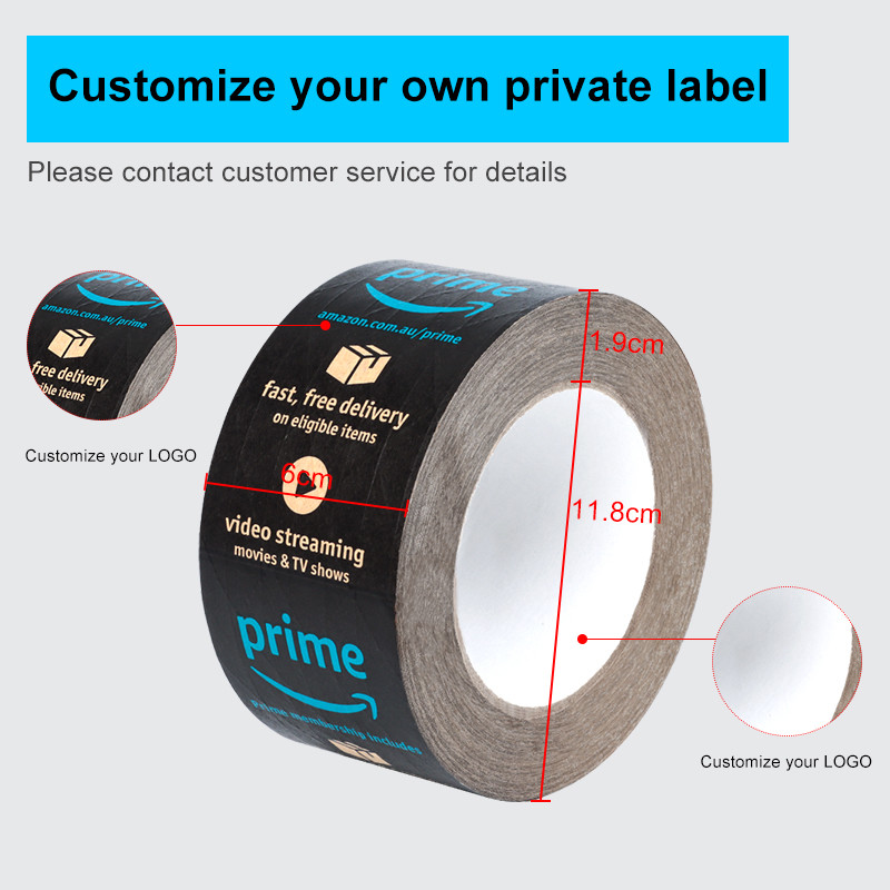Eco Friendly Custom Logo Printed Self Adhesive Water Activated Reinforce Kraft Paper Tape